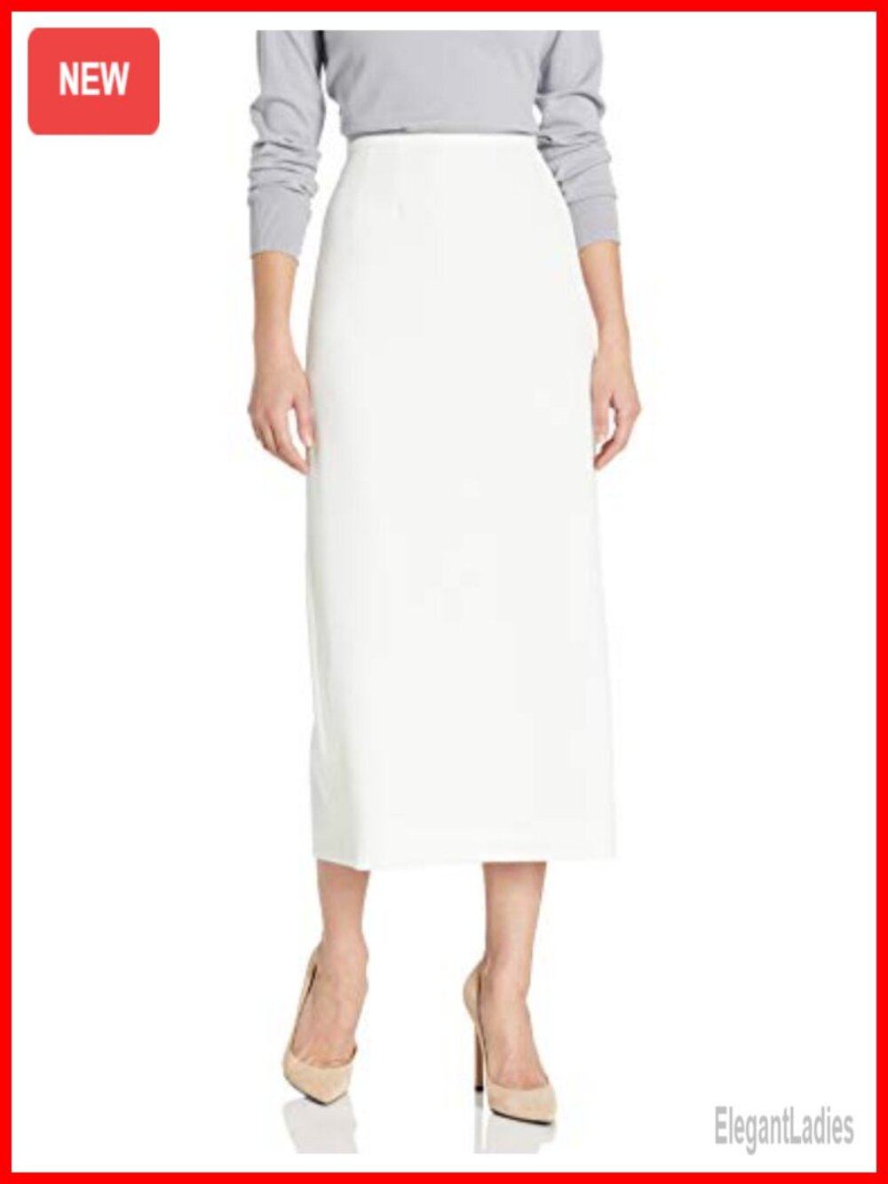 Women's Stretch Crepe Column Long-Length Skirt Wear to Work